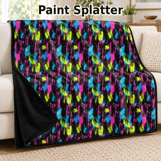 Paint Splatter-Soft Throw Blanket 14 Run- (PREORDER CLOSES 9/28, ETA DECEMBER)