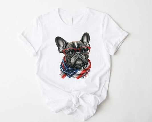 Patriotic Frenchie Graphic Tee