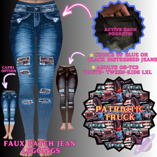 PATRIOTIC TRUCK-FAUX JEAN LEGGING-PREORDER CLOSING 12/2 , ETA MID FEB.