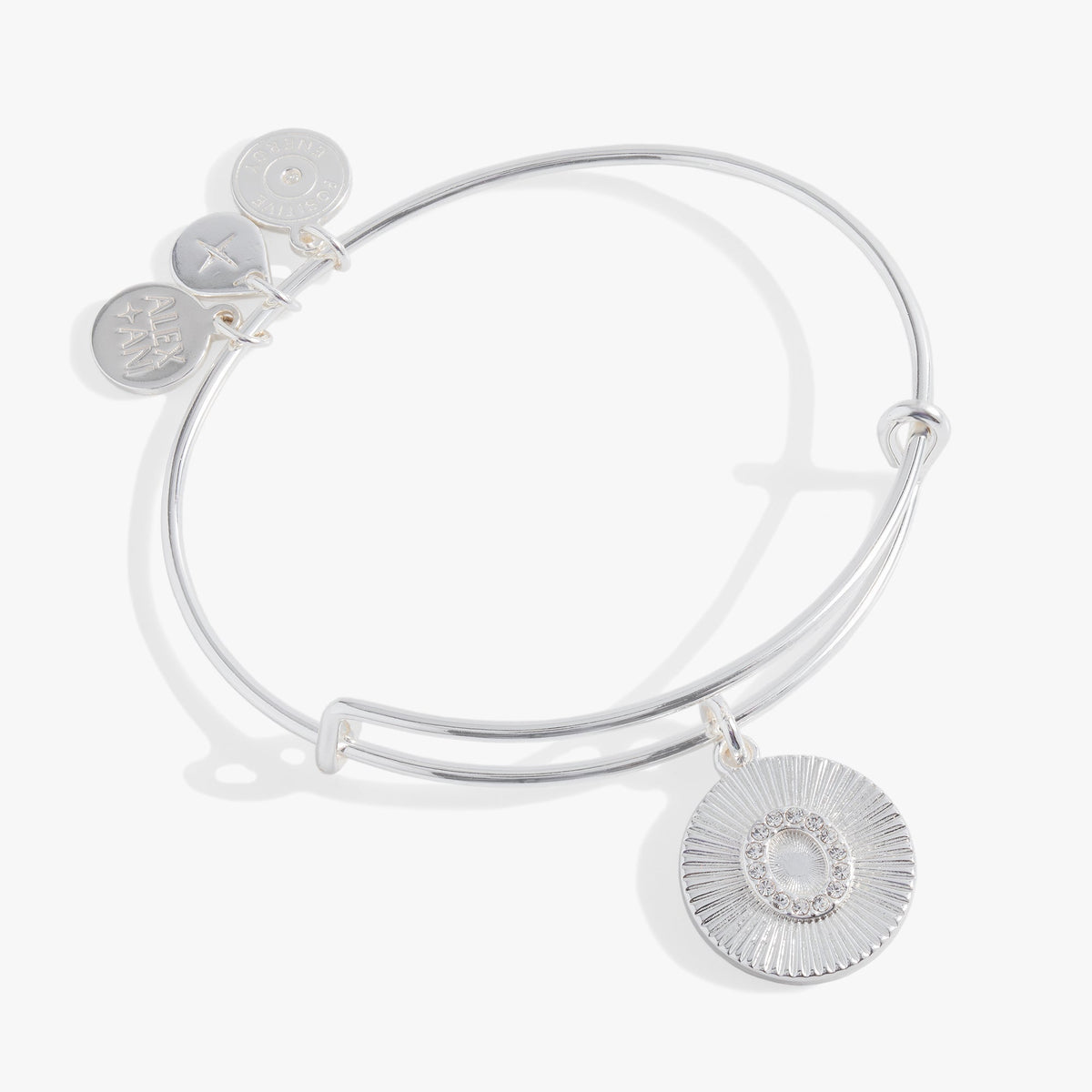 Initial O Pave Starburst Texture Bangle