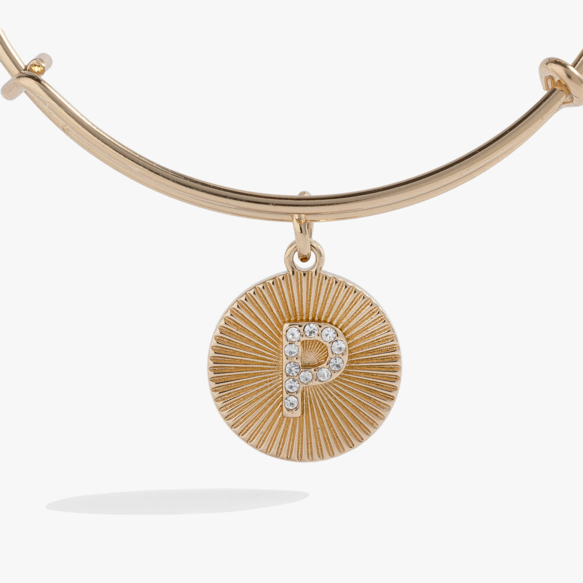 Initial P Pave Starburst Texture Bangle
