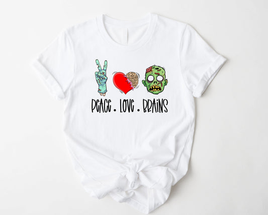 Peace Love Brains Graphic Tee