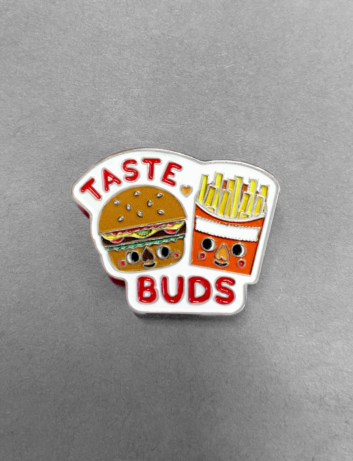 NEW! Burger & Fries Taste Buds Soft Enamel Pin