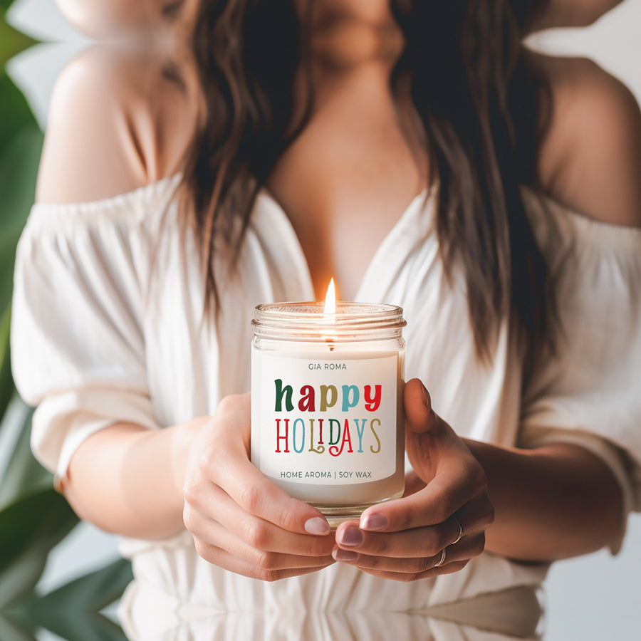 Pine Orange Holiday Candle 9oz Soy, Fresh Christmas Tree, Birch Vetiver