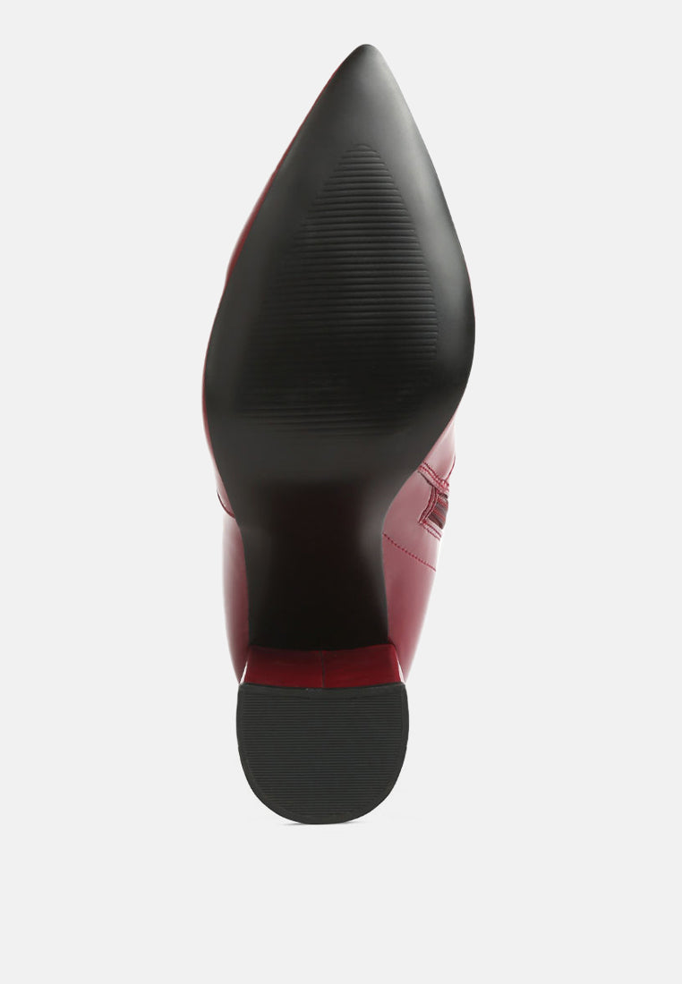 Pluto Block Heel Stiletto Ankle Boot