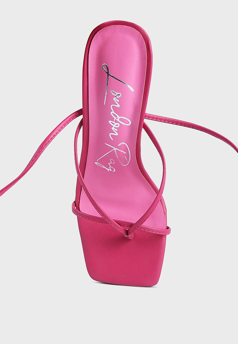 Pole Dance Lace Up Block Heel Sandals