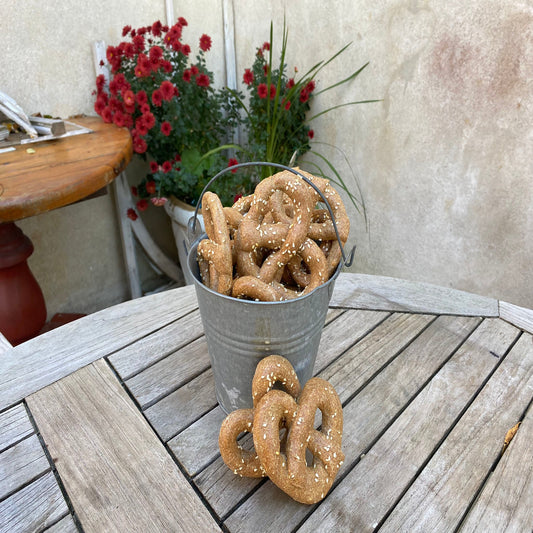 Organic Parmesan Pretzel Dog Treats | Handmade Cheesy Crunchy Dog Snacks (Human-Grade)