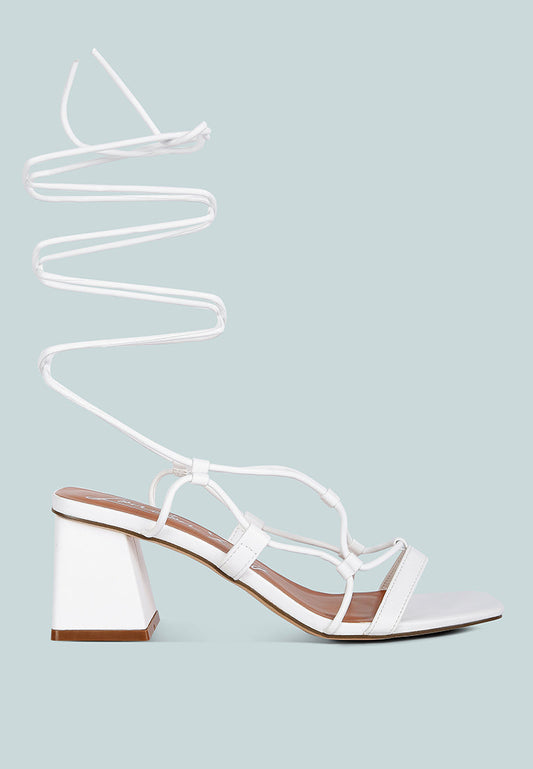 Provoked Lace Up Block Heeled Sandals