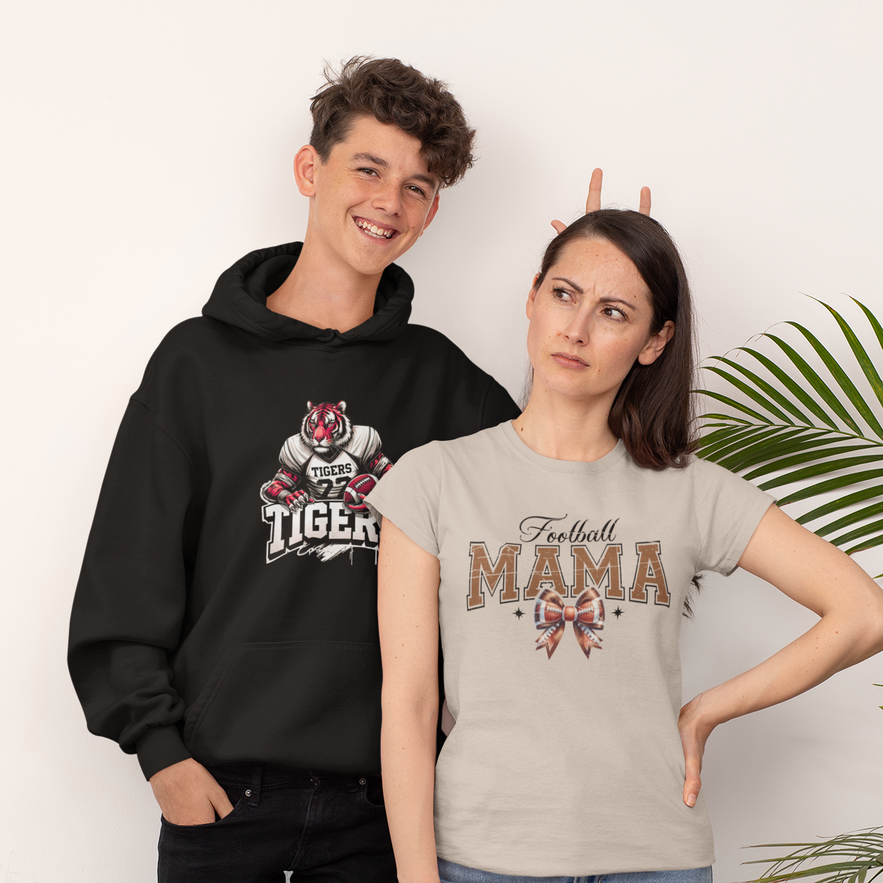 Football Mama Bow Graphic Tee
