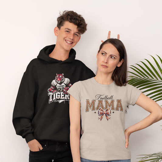 Football Mama Bow Graphic Tee