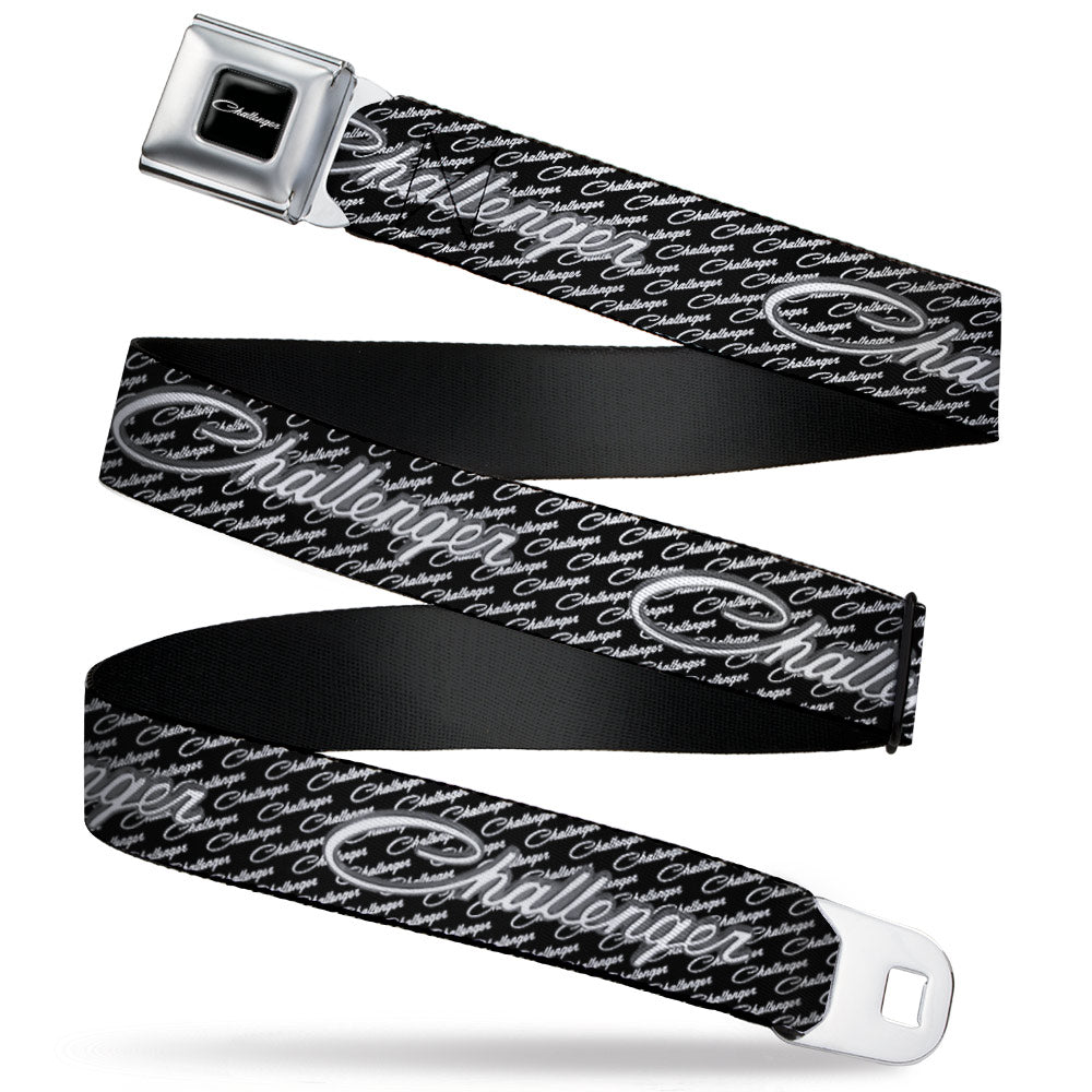 CHALLENGER Script Seatbelt Belt - CHALLENGER Repeat w/Text Black/White Webbing
