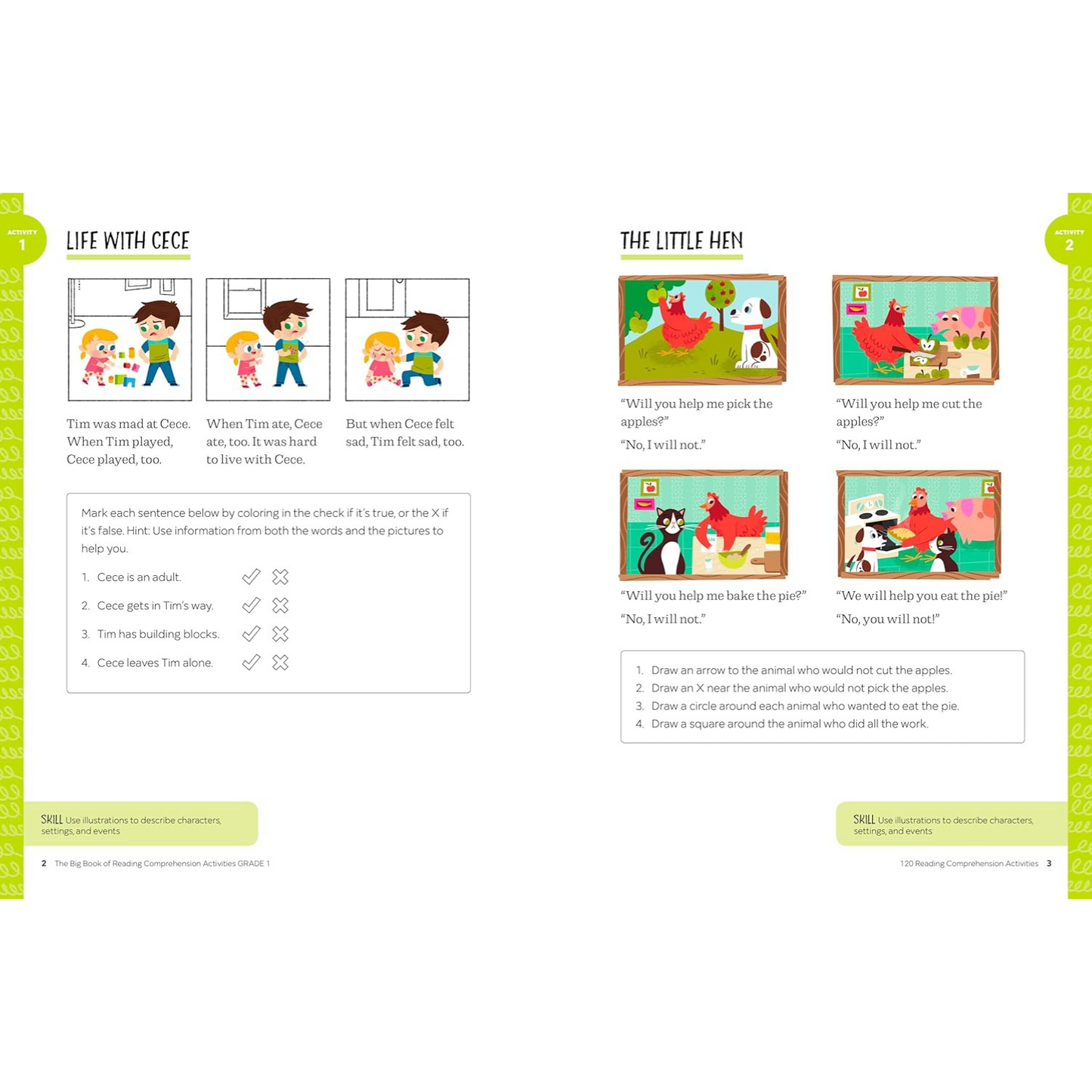 The Big Book of Reading Comprehension Activities, Grade 1 (Spiral Bound)