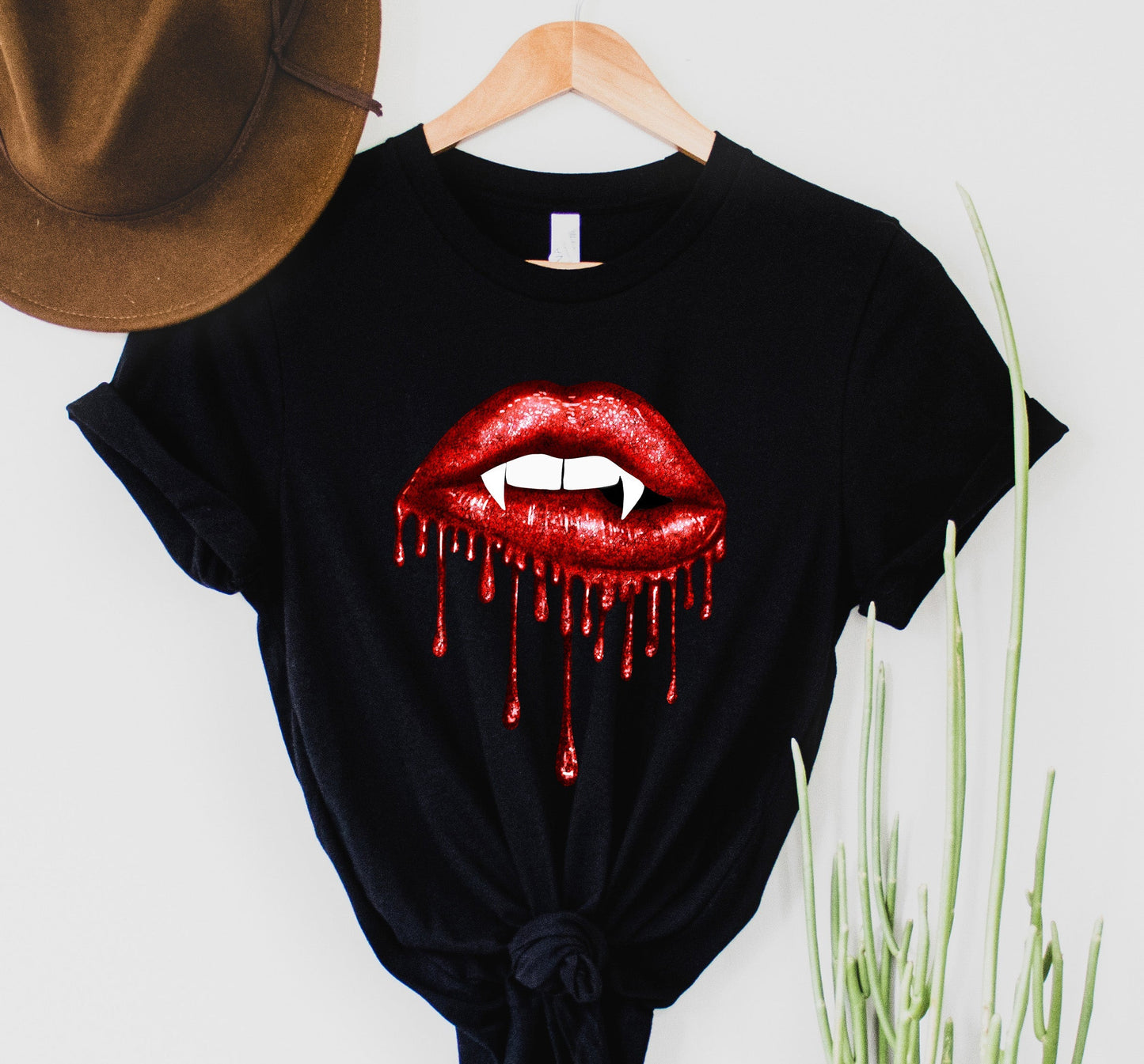 Glitter Vampire Lips Graphic Tee
