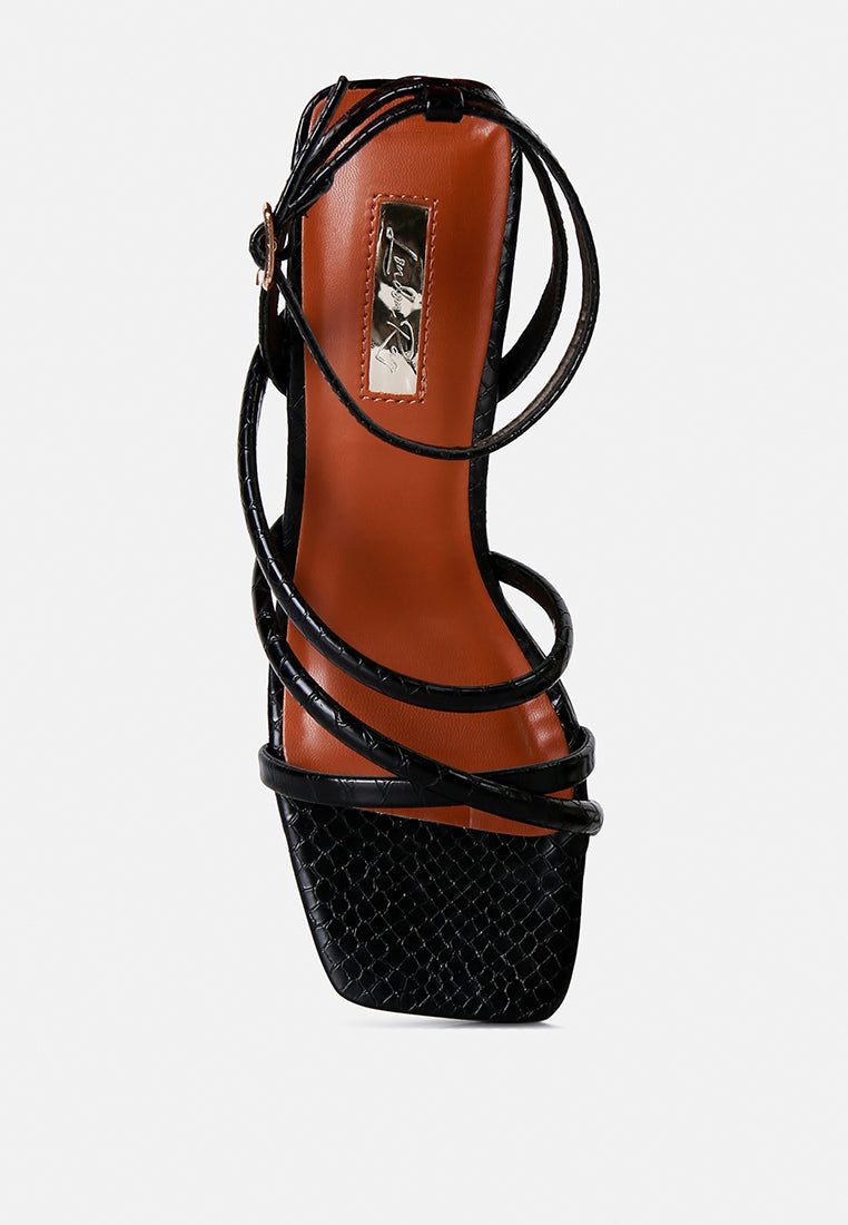 Right Pose Faux Leather Block Heel Sandals