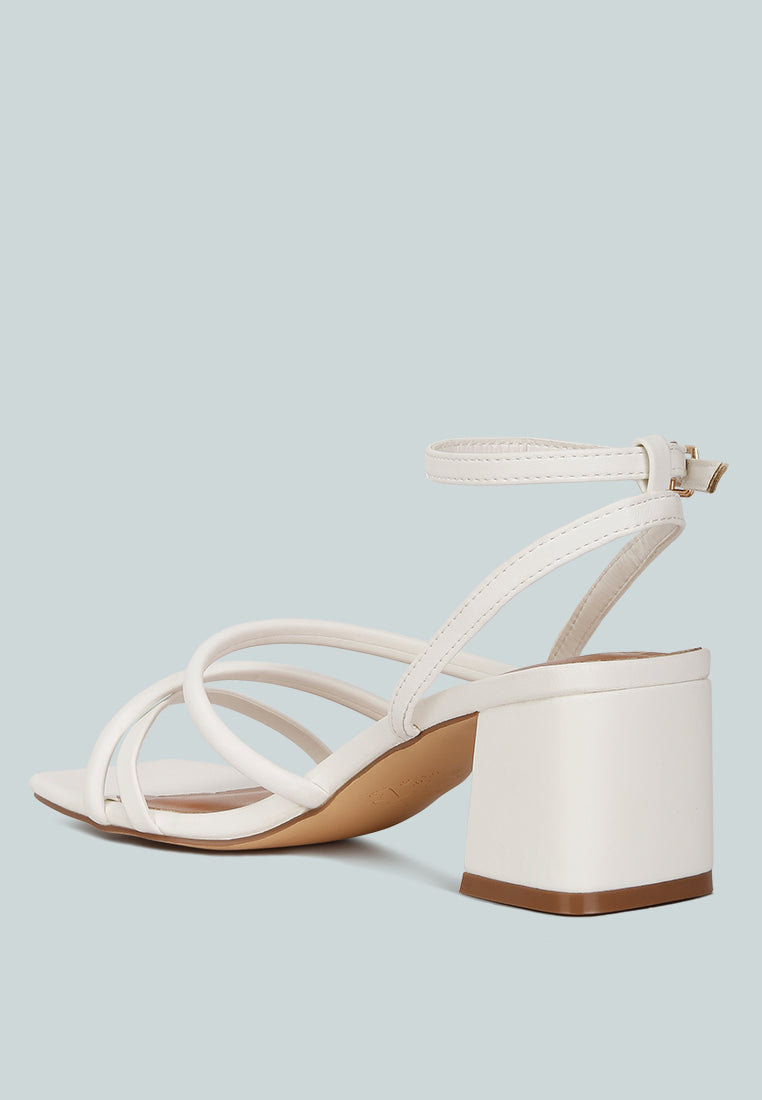 Right Pose Faux Leather Block Heel Sandals