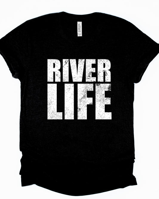 River Life Distressed Graphic Tee