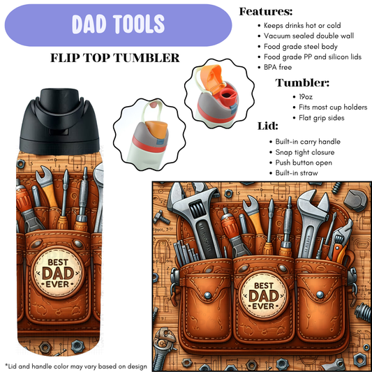 Preorder! Closes 12/11. ETA Feb. Dad Tools Flip Top Tumbler