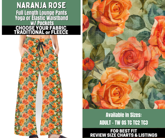 Preorder! Closes 12/4. ETA Feb. Naranja Rose Lounge Pants Choose Fleece or Traditional