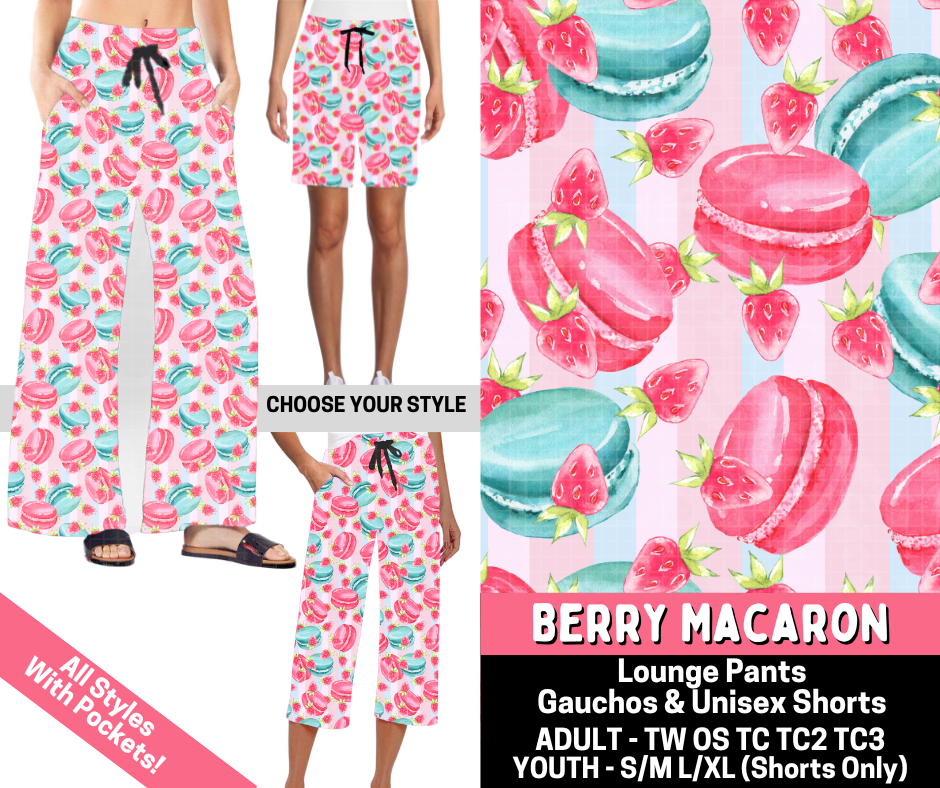 Preorder! Closes 5/28. ETA Aug. Berry Macaron Combo Lounge Lengths