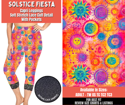 Preorder! Closes 5/18. ETA Aug. Solstice Fiesta Lace Cuff Capris w/ Pockets