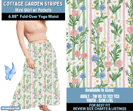 Preorder! Closes 1/15. ETA April. Cottage Garden Stripes Maxi Skirt