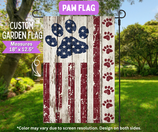 Preorder! Closes 5/11. ETA August. Paw Flag Garden Flag