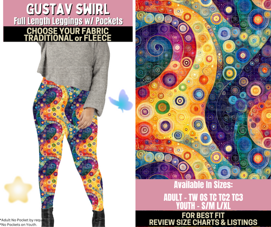 Preorder! Closes 9/25. ETA Dec. Gustav Swirl Leggings Choose Fleece or Traditional