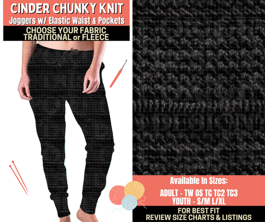 Preorder! Closes 10/1. ETA Dec. Cinder Chunky Knit Joggers Choose Fleece or Traditional