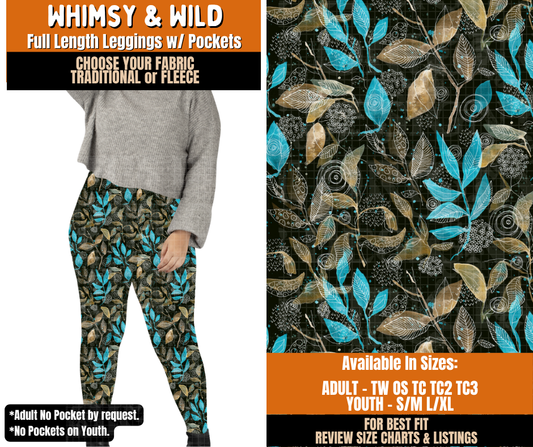Preorder! Closes 11/2. ETA Feb. Whimsy & Wild Leggings Choose Fleece or Traditional