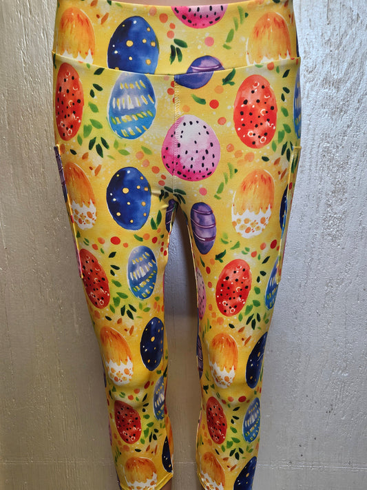 Eggs On Yellow capris with pockets