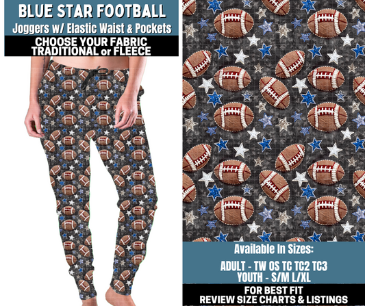 Preorder! Closes 10/13. ETA Jan. Blue Star Football Joggers Choose Fleece or Traditional