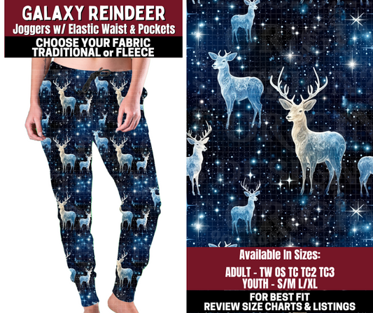 Preorder! Closes 10/22. ETA Jan. Galaxy Reindeer Joggers Choose Fleece or Traditional