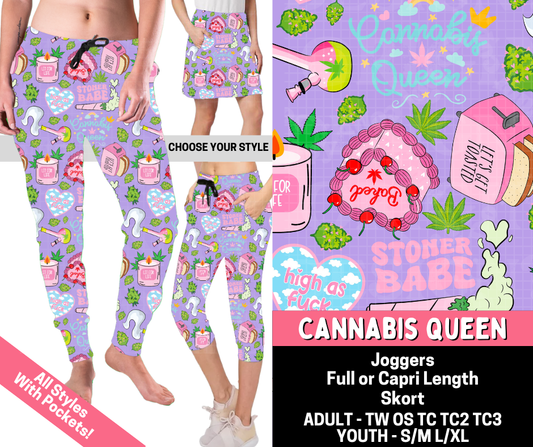 Preorder! Closes 5/28. ETA Aug. Cannabis Queen Combo Jogger Lengths & Skort