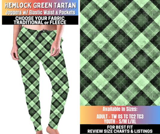 Preorder! Closes 10/15. ETA Jan. Hemlock Green Tartan Joggers Choose Fleece or Traditional