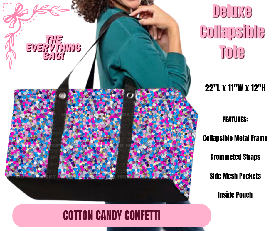 Preorder! Closes 11/27. ETA Feb. Cotton Candy Confetti Collapsible Tote