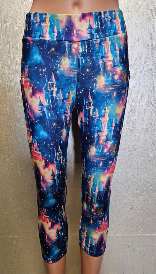 Neon Castle capris with pockets