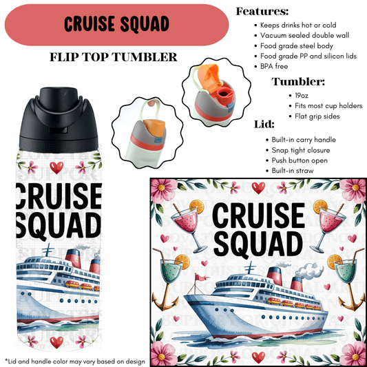 Preorder! Closes 9/18. ETA Dec. Cruise Squad Flip Top Tumbler
