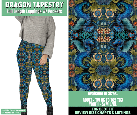 Preorder! Closes 1/7. ETA March. Dragon Tapestry Full Length Leggings w/wo Pockets