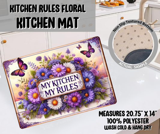 Preorder! Closes 11/26. ETA Feb. Kitchen Rules Floral Kitchen Mat