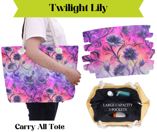 Preorder! Closes 3/16. ETA May. Twilight Lily Carry All Tote