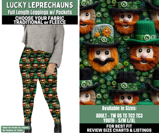 Preorder! Closes 12/4. ETA Feb. Lucky Leprechauns Leggings Choose Fleece or Traditional