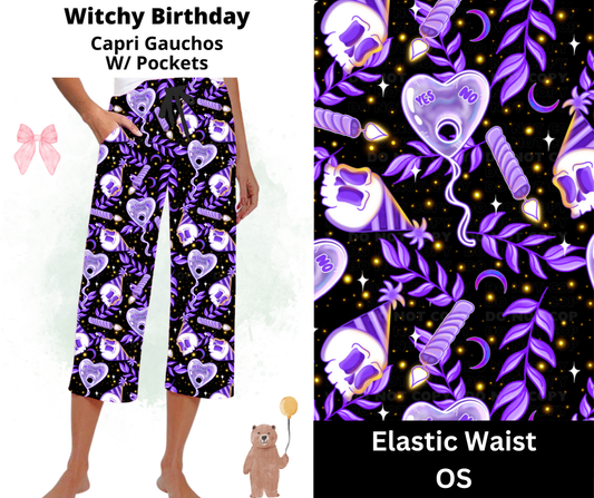 Witchy Birthday Capri Gauchos