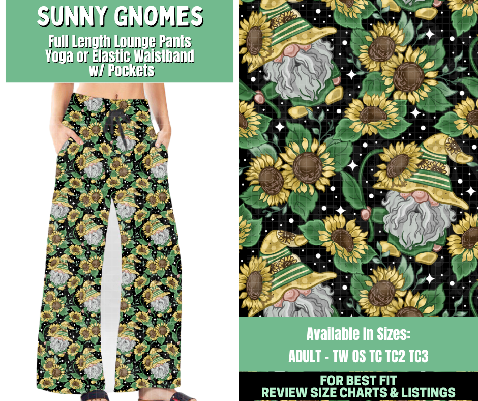 Preorder! Closes 1/7. ETA March. Sunny Gnomes Full Length Lounge Pants