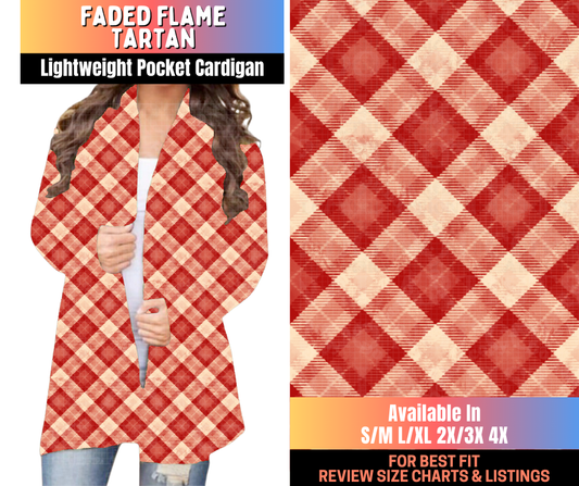 Preorder! Closes 10/15. ETA Jan. Faded Flame Tartan Pocket Cardigan