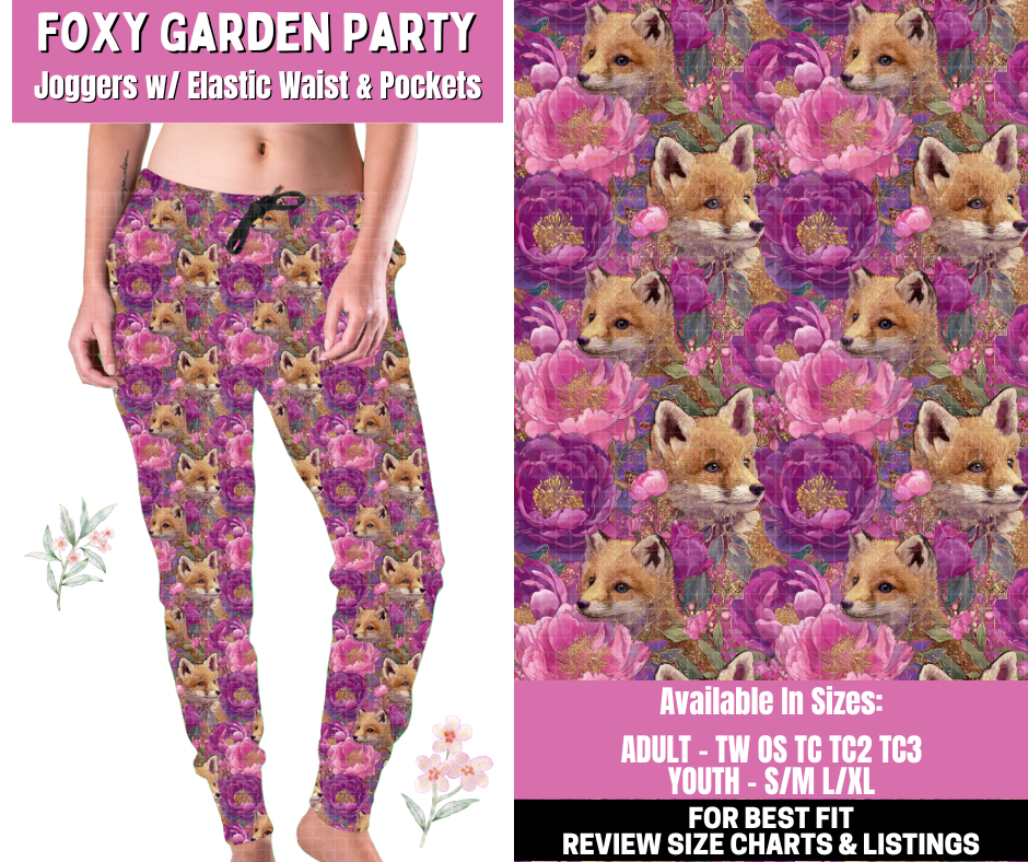Preorder! Closes 1/12. ETA March. Foxy Garden Party Joggers