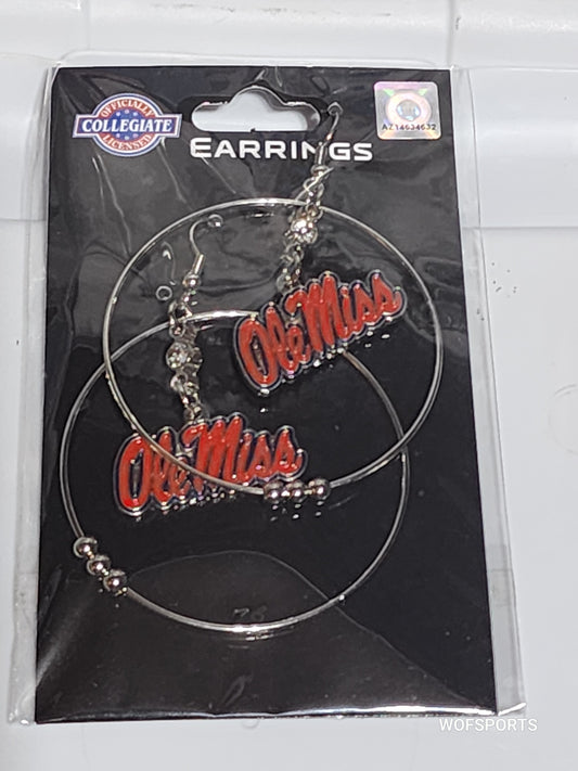 Mississippi Ole Miss Rebels 2" Hoop Earrings