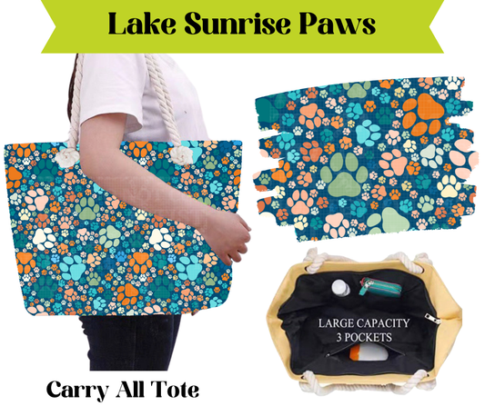 Preorder! Closes 3/16. ETA May. Lake Sunrise Paws Carry All Tote
