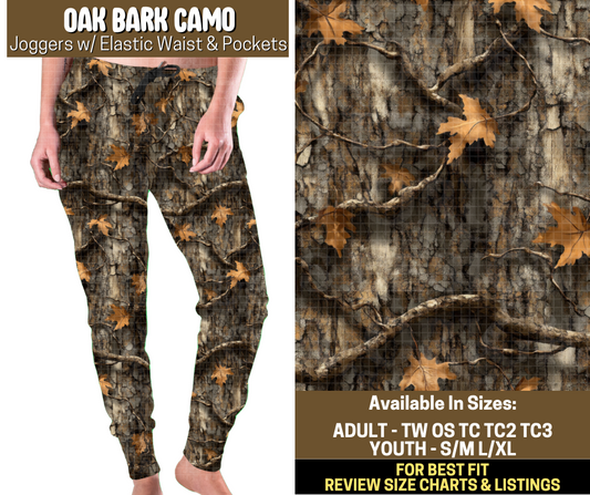 Preorder! Closes 9/12. ETA Dec. Oak Bark Camo Joggers
