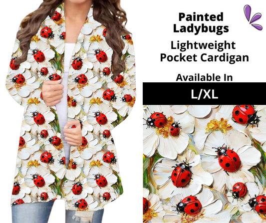 Painted Ladybugs Pocket Cardigan