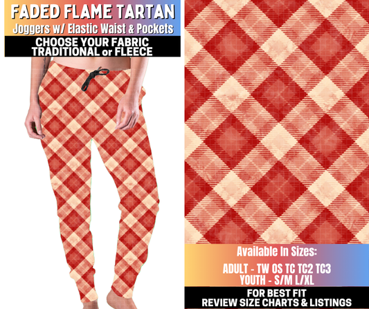 Preorder! Closes 10/15. ETA Jan. Faded Flame Tartan Joggers Choose Fleece or Traditional